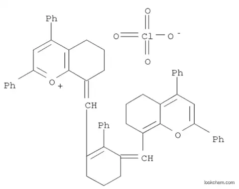 1-Benzopyrylium,8-[[3-[(6,7-dihydro-2,4- diphenyl-5H-1-benzopyran-8-yl)methylene]- 2-phenyl-1-cyclohexen-1-yl]methylene]-5,6,7,- 8-tetrahydro-2,4-diphenyl-,perchlorate